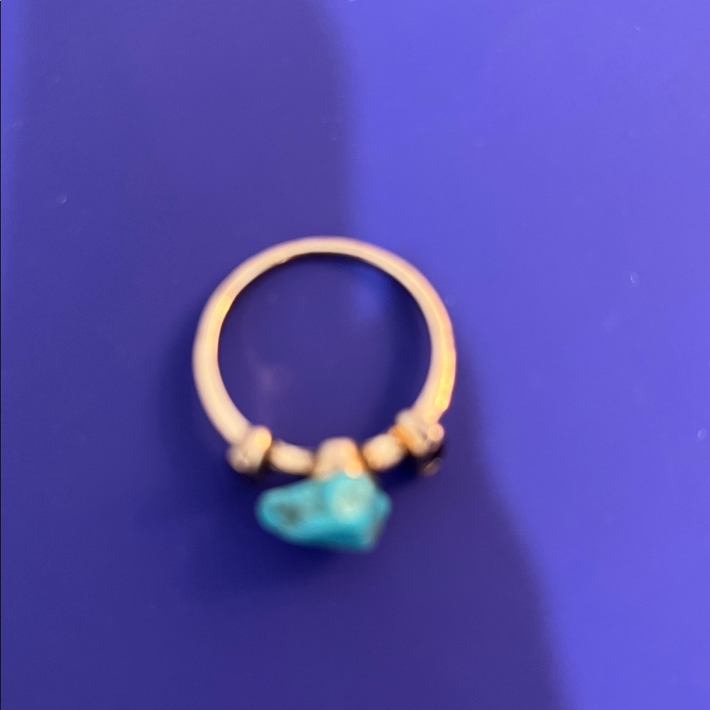 Free People Gold Ring with Blue Stone